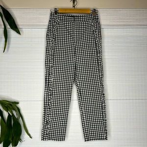 Zara high waist black/ white gingham pants sz XS